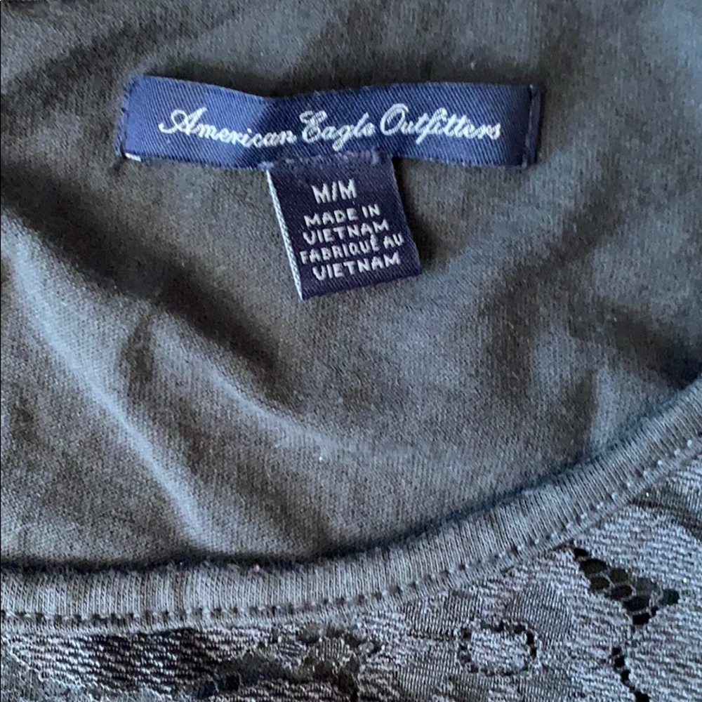 American Eagle gray lace shirt medium - Picture 3 of 5
